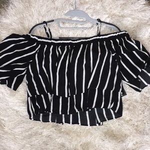 Off the The Shoulder Striped Top